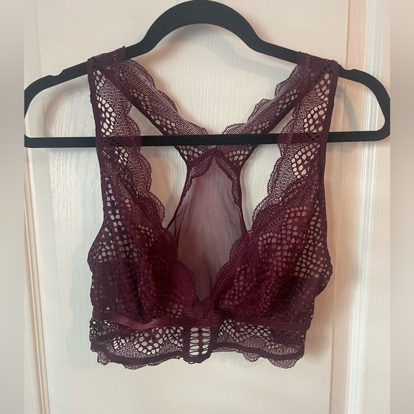 Victorias Secret Very Sexy Burgundy Lace Bralette Size‎ Large - Picture 1 of 5